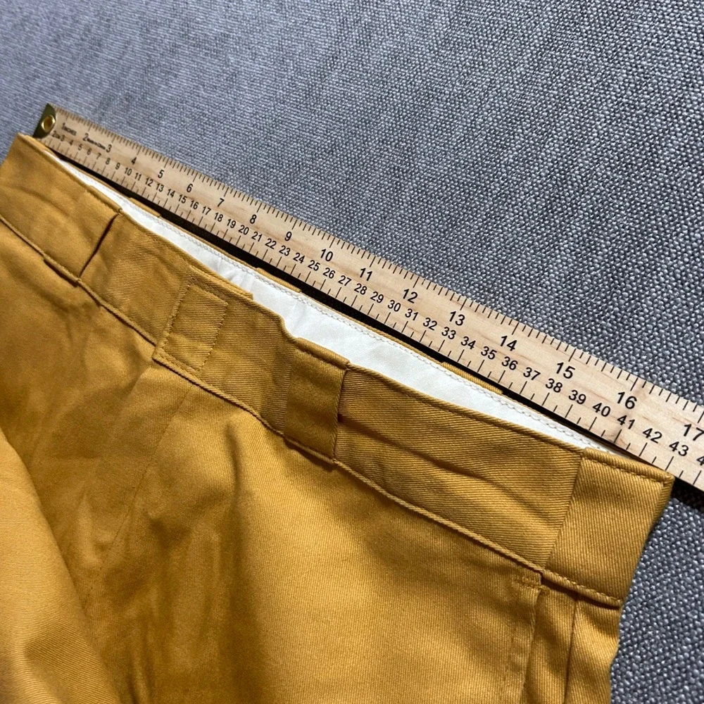 Dickies Double Knee Work Pants Mens 34x32 (Fits 34x30) Mustard Yellow Loose Fit